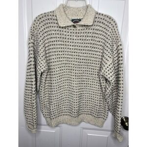 Vtg ALPS Rugged Outdoors Wool Sweater Womens L Birdseye Knit Collared Gorpcore